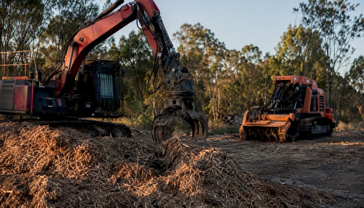 Heavy clearing machinery at worksite