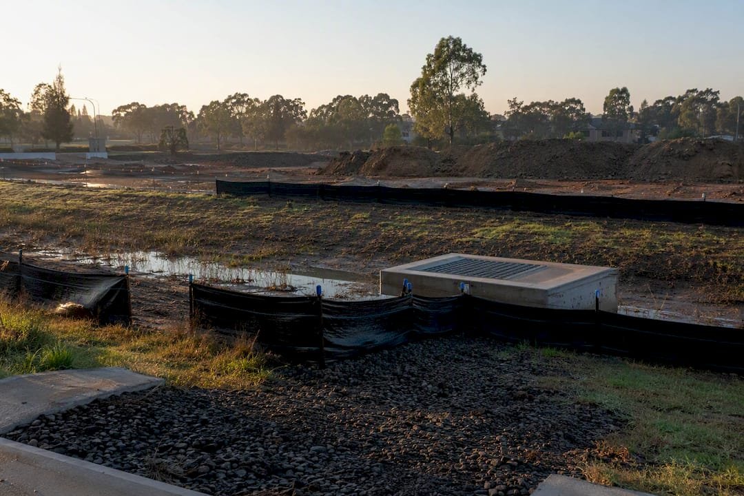 Erosion control measures on demolition site