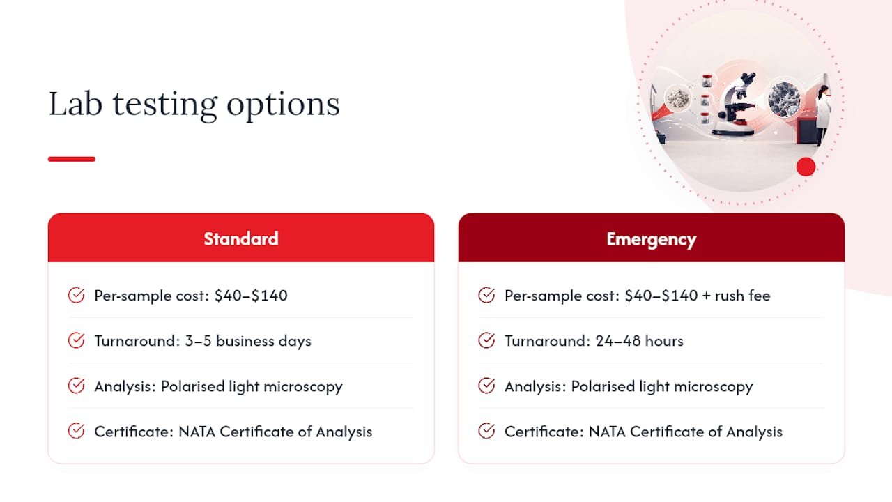 NATA laboratory fees and turnaround comparison