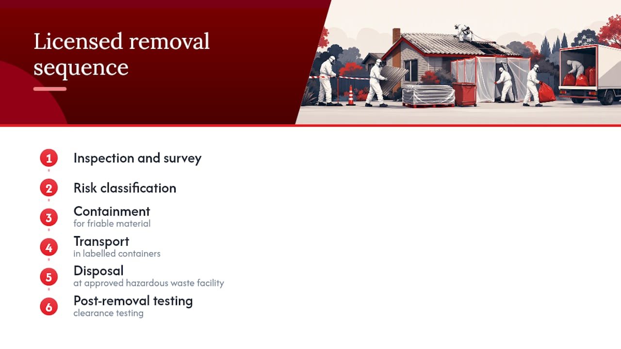 Six stages of licensed asbestos removal