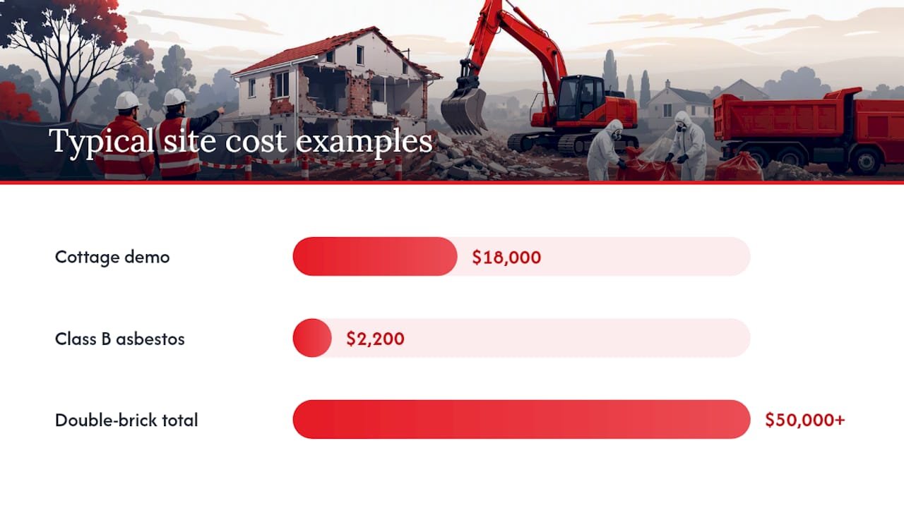 Comparison of demolition and asbestos clearance costs