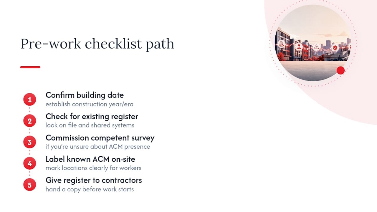 Five-step asbestos register audit checklist