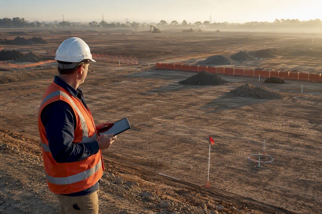 Supervisor inspecting an Australian clearance site