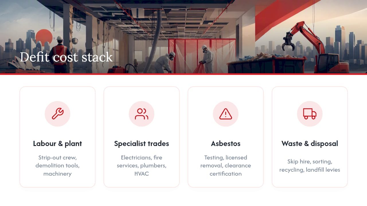 Main components of a shop defit quote
