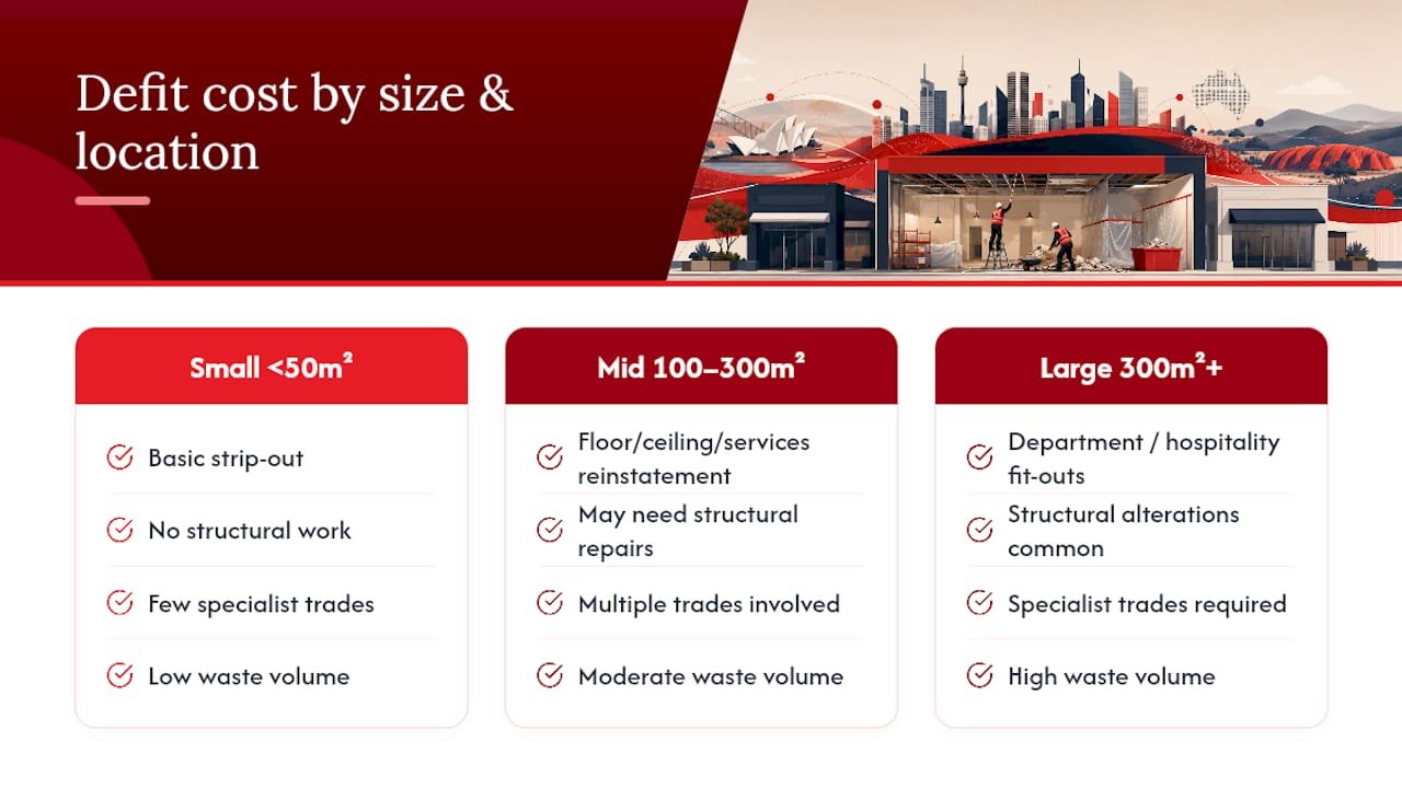 Average cost ranges by shop size and location — overview diagram