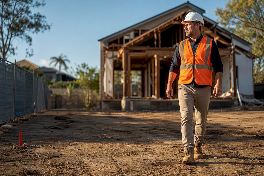 Supervisor inspecting a property before demolition