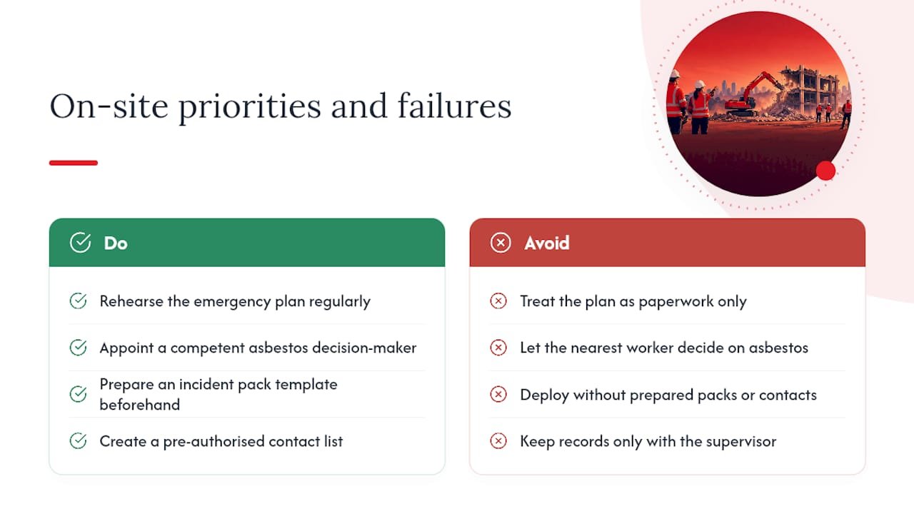 On-the-ground priorities and common compliance failures — overview diagram