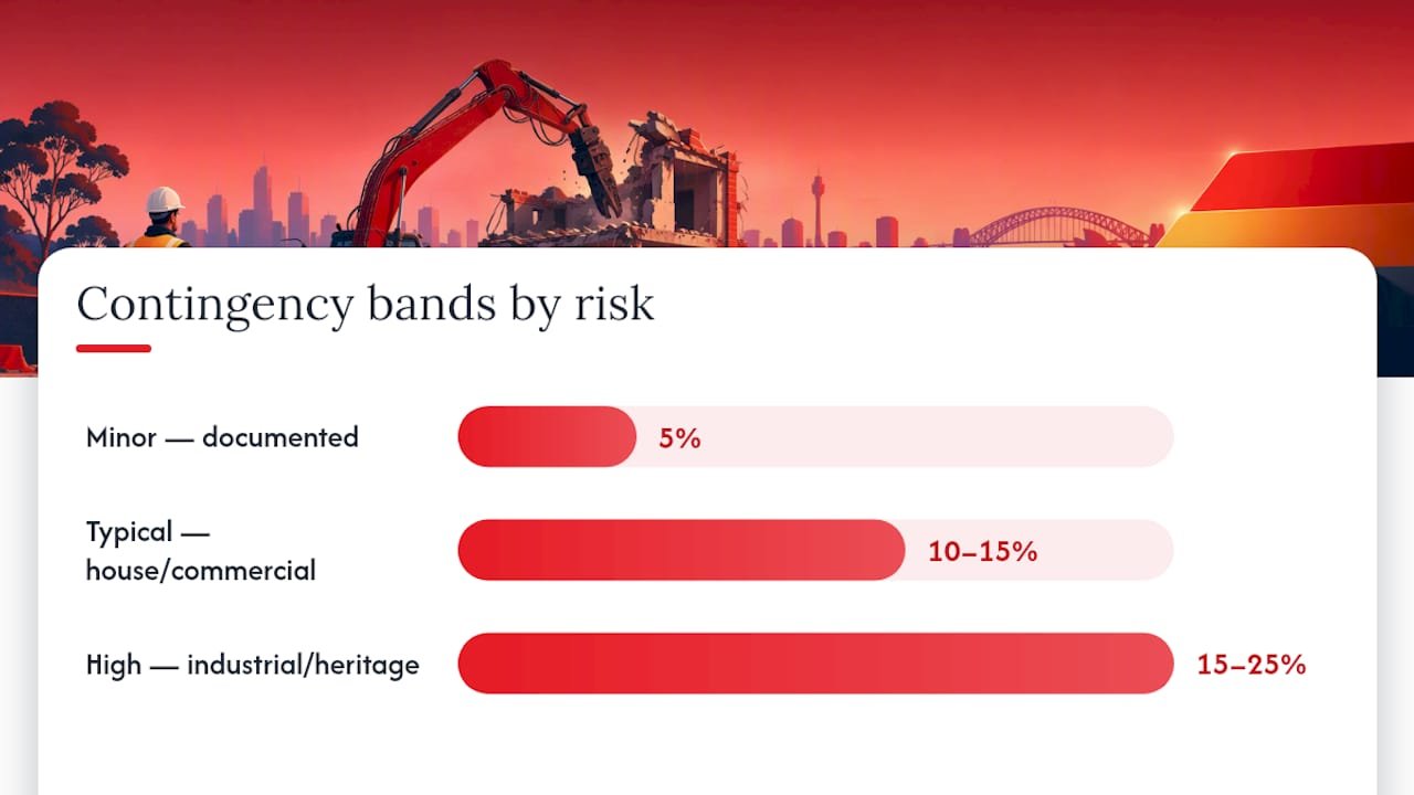 Demolition contingency percentage ranges