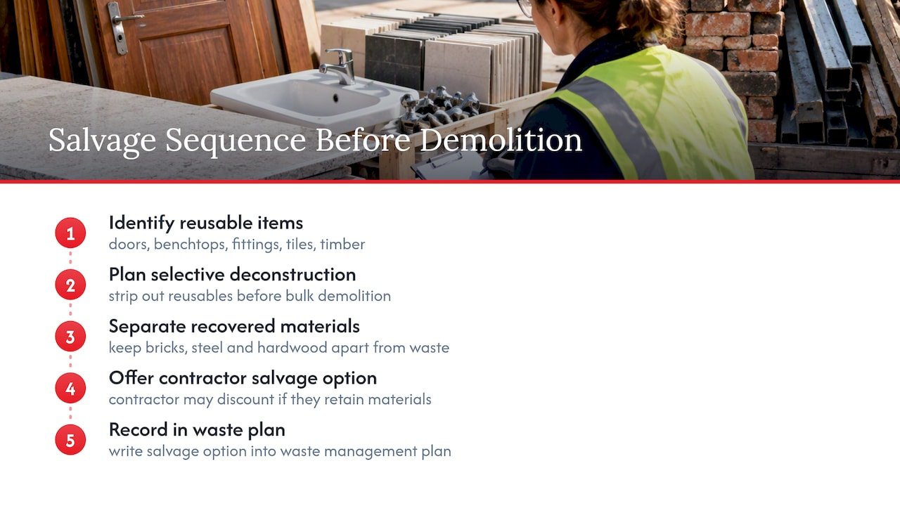 Selective demolition salvage process
