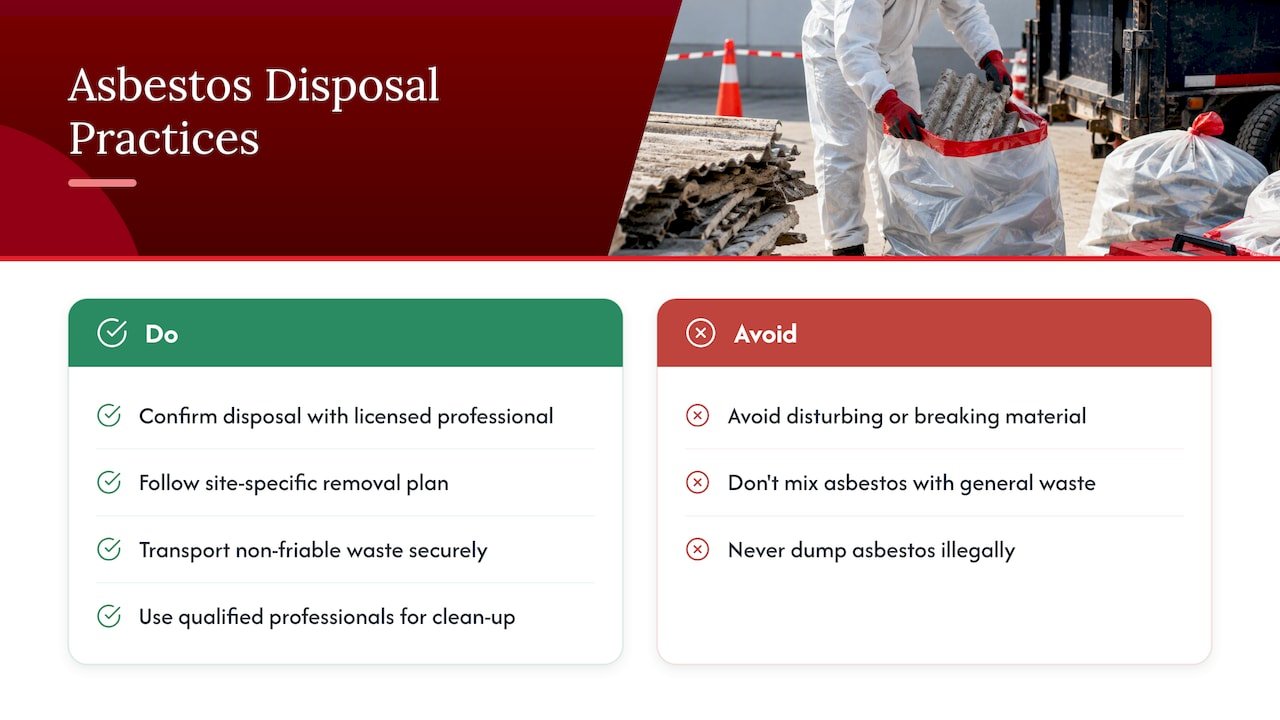Environmental disposal protocols specific to Class A and Class B asbestos removal — overview diagram
