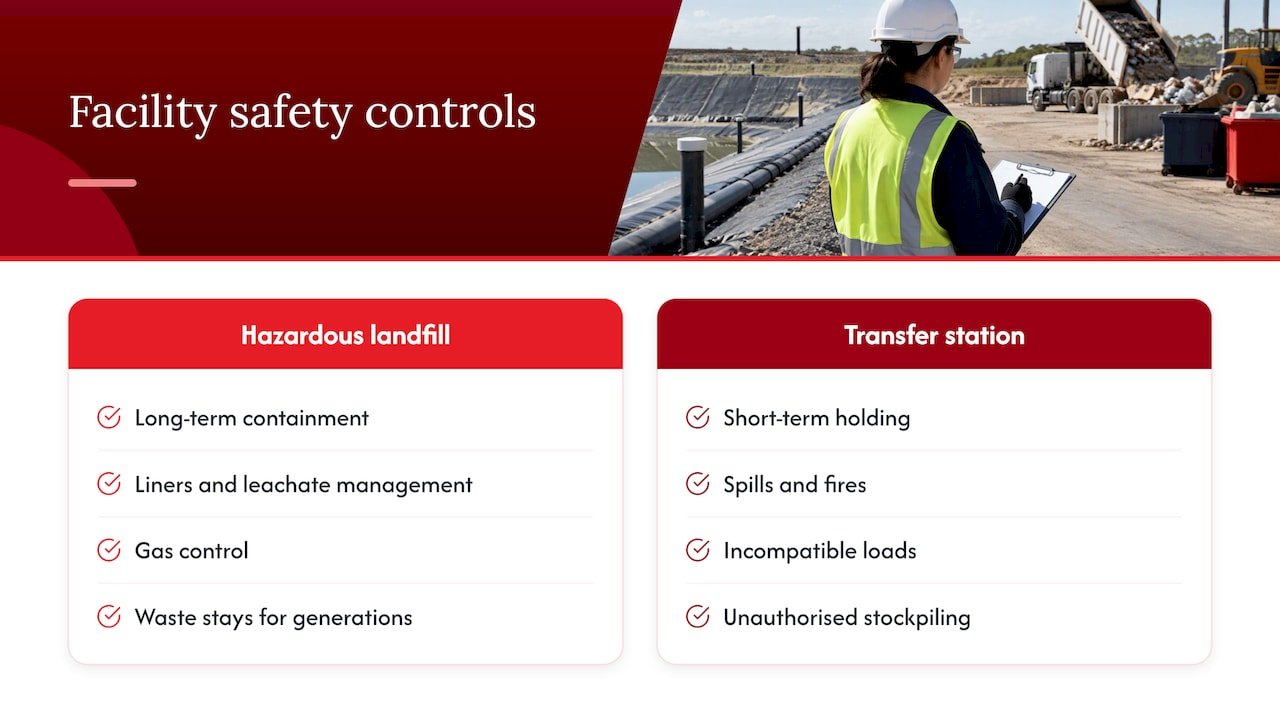 Long-term landfill controls versus transfer station risks
